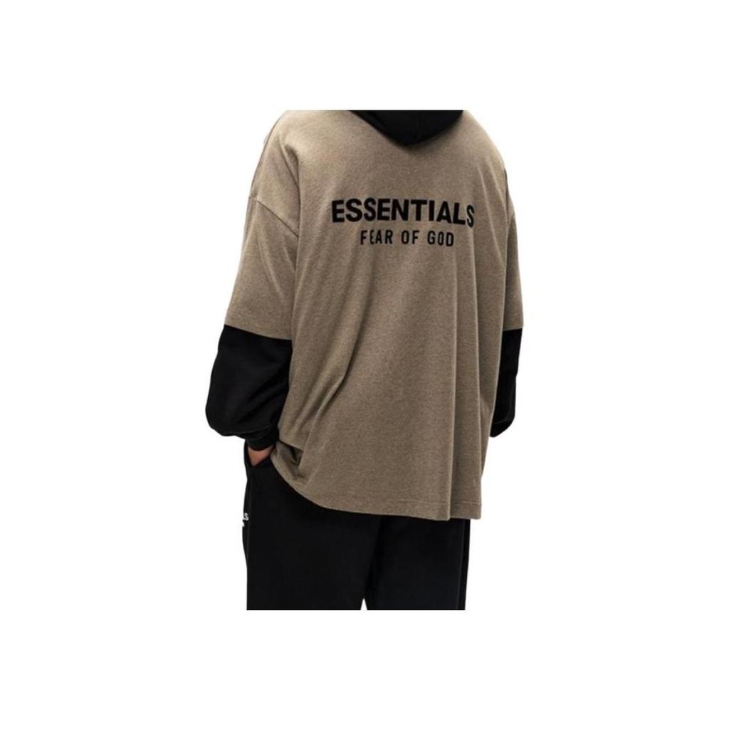 Fear of God Essentials Fw24 Holiday Core Series Chest Letter Printed Crew Neck Loose Short T-Shirt Men Deep Mist Gray 125HO244369F