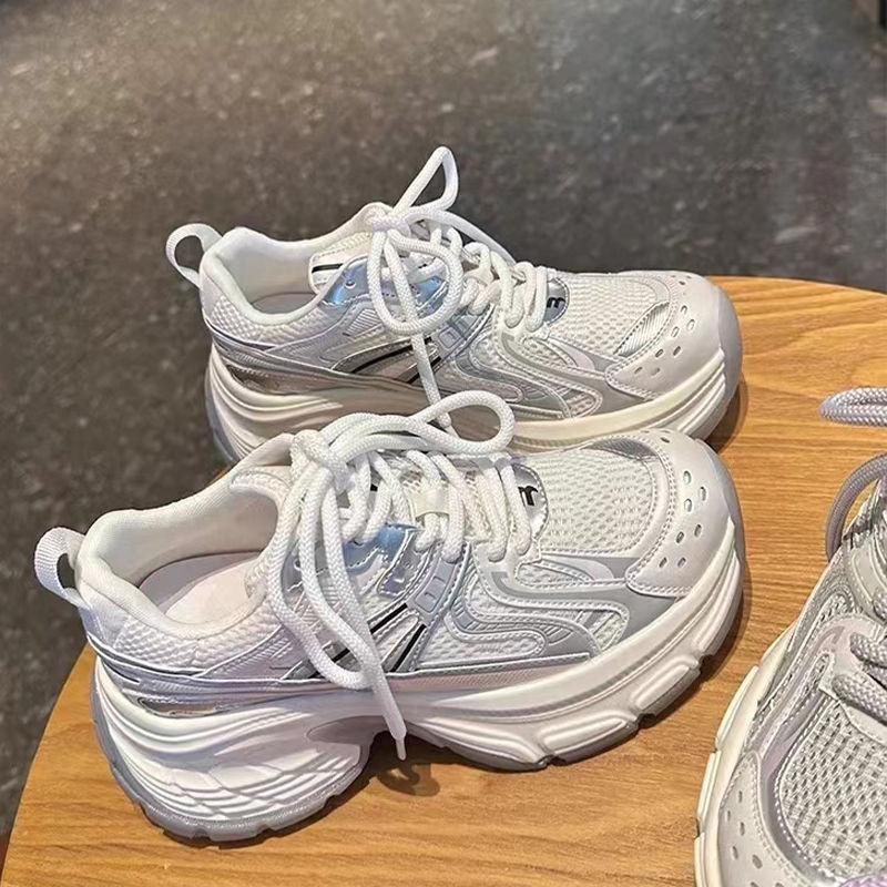 Daddy Shoes Women's 2025 New Popular Thick-soled Heightened Summer Breathable Mesh Women's Shoes Casual Sports Shoes Women