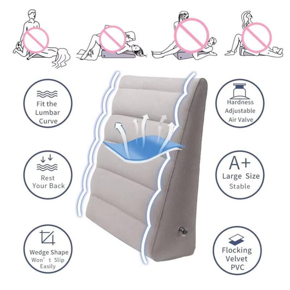 Inflatable Adult Sex Room Position Pillow Cushion Triangle Inflatable Ramp Furniture For Deeper Position Support Pad