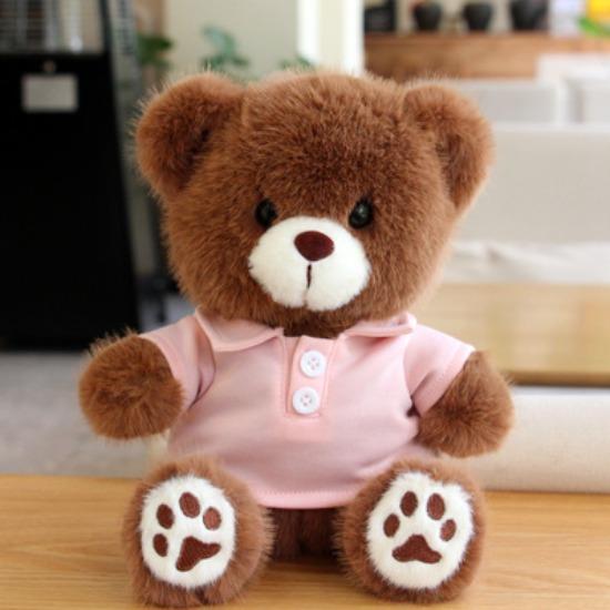 Polo Shirt Bear Doll Plush Toy Cute Teddy Bear Doll Graduation Gift