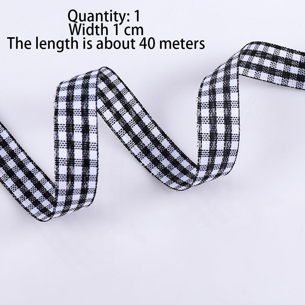 8 Rolls Plaid Ribbon Grid Ribbon Checked Polyester Ribbon 3/8" Fabric Ribbon Roll for Hair Accessories Craft Christmas Gift Wrap