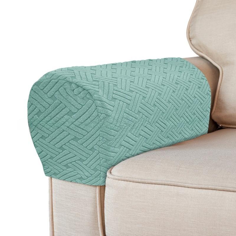 

2 шт./набір Еластичні чохли на підлокітники Спандекс Чохли на підлокітники для крісел Диван Диван Крісло Накидки для дивана-реклайнера світло-синій колір