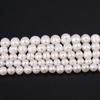 Boho Handmade Near-round Pearl AA White Natural Freshwater Pearls Beads for Jewelry Making DIY Necklace Accessories, Mother's Day Crafts 36cm