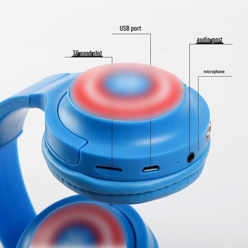 Cartoon Anime Wireless Bluetooth Earphones for Kids - Head-mounted Design with Ultra-long Battery Life