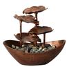 LED Lotus Leaf Water Fountain Ornament with Night Light for Home Décor