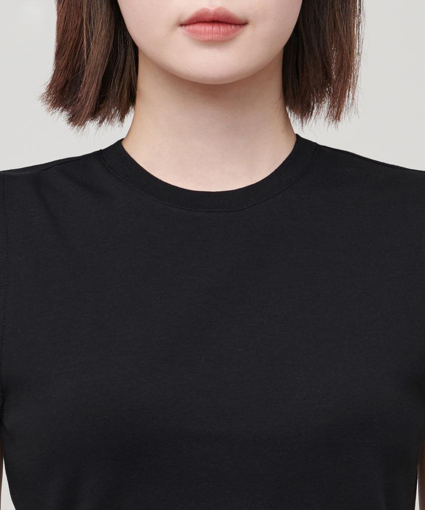 Musinsa Standard Woman Women'S Crew Neck Crop Sleeveless Top [Black]