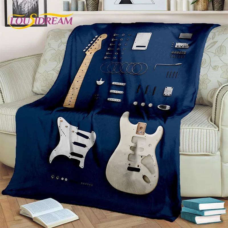 Cobertor de Guitarra Elétrica Baixo Guitarra Clássica, Manta para Casa Quarto Cama Sofá Piquenique Escritório Caminhadas Lazer Cobertura para Sesta Infantil