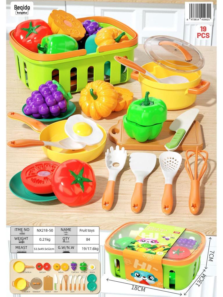 Chopping Fun Kitchen Toy Set: Children's Vegetables & Fruits Role-Playing Educational Toy