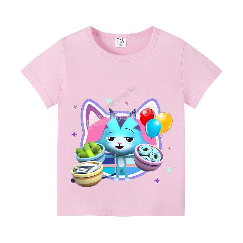 New Gabby Dollhouse Kids T-shirt Summer Children Cotton Short Sleeve Top Anime Fashion Kawaii Baby Tee Girls Casual Clothes Gift
