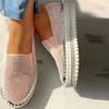 Plus Size 35-43 Shoes for Women Ladies Flat Sequined Sneakers Casual Slip On Platform Shoes Comfortable Vulcanized Shoes
