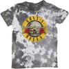 Guns N Roses 'Classic Logo' White / Grey Dye Wash T Shirt - NEW