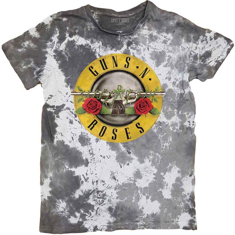 Guns N Roses 'Classic Logo' White / Grey Dye Wash T Shirt - NEW