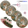 1pc Deer and Flower Pattern Embroidery DIY Fabric Craft Set with Tools