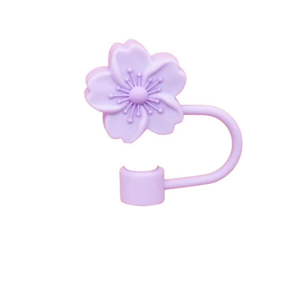 Tapa para Pajita con Forma de Flor de 10 mm/0,4 pulgadas Compatible con Vaso Stanley de 30 y 40 Oz Tapa de Pajita de Flor de Silicona Suave