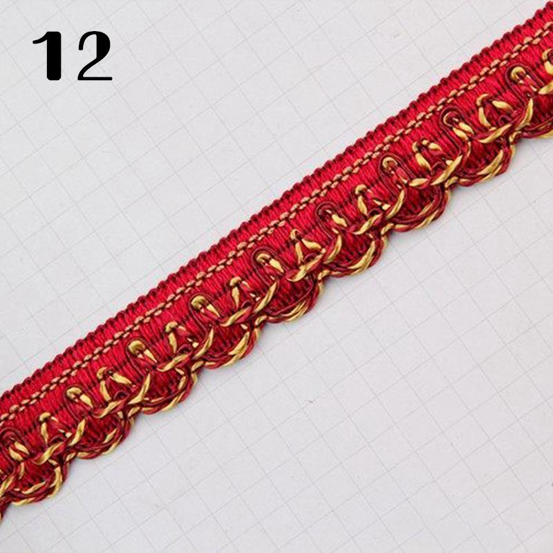 16.5 Meter 2.5cm Braid Lace Trim Edge Curtain Sofa Clothes Decor Lace Ribbon Polyester Furniture Upholstery DIY Crafts