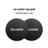 For KIA Carbon Fiber Car Coaster Water Cups Mat Drink Anti-slip Pad Soul Stonic Picanto Proceed Sorento Cerato Sedona BU9