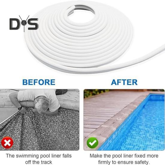 Încuietoare de piscină de 120ft pentru piscine îngropate și supraterane, în formă de T, cu sistem de blocare cu mărgele, rolă flexibilă din PVC, kit de patch-uri pentru căptușeală de piscină