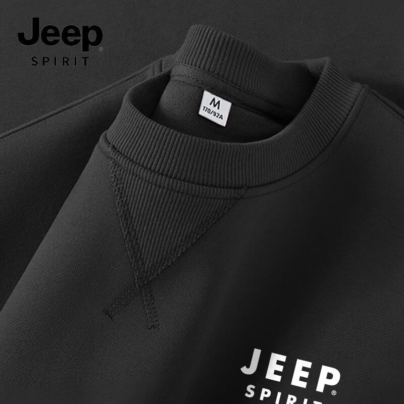 

JEEP SPIRIT Men s Heavyweight Cotton Blend Round Neck Sweatshirt L