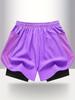 Women's Summer Quick-Dry Breathable Yoga Shorts with Faux Two-Piece Design