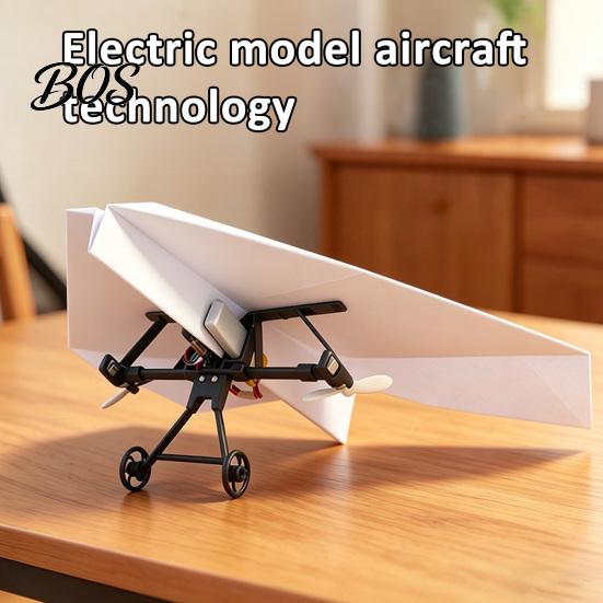 Aircraft Launcher Component Set RC Paper Airplane DIY Kit, Remote Control Plane Electric Module with Gyro Power Stabilizer, Dual Propellers,