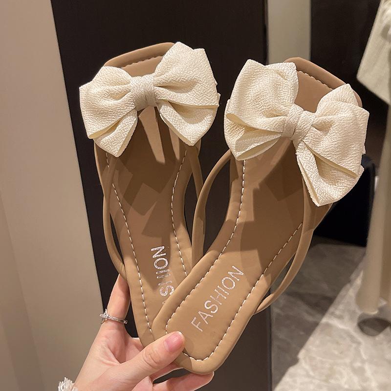 22 Beautiful Summer New Casual Bow Flat-bottomed Fairy Wind Cool Slippers