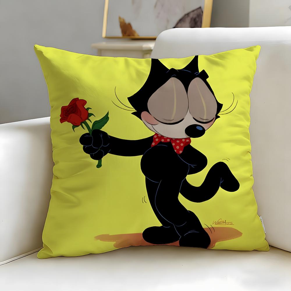 Federa Cuscino Classica Cartone Animato Felix Il Gatto Morbida e Facile da Lavare – Versatile Per Divano, Letto, Viaggio E Ufficio