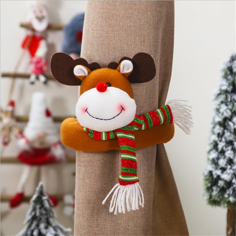 Cute Elk Christmas Decoration Creative Small Animal Christmas Curtain Decoration Home Christmas Family Party Curtain Decoration