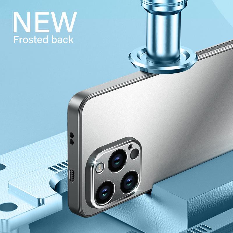 Applicable to iPhone15ProMax polar shadow mobile phone case Apple 14 fine hole two-color lens 13 anti-drop protective case 12