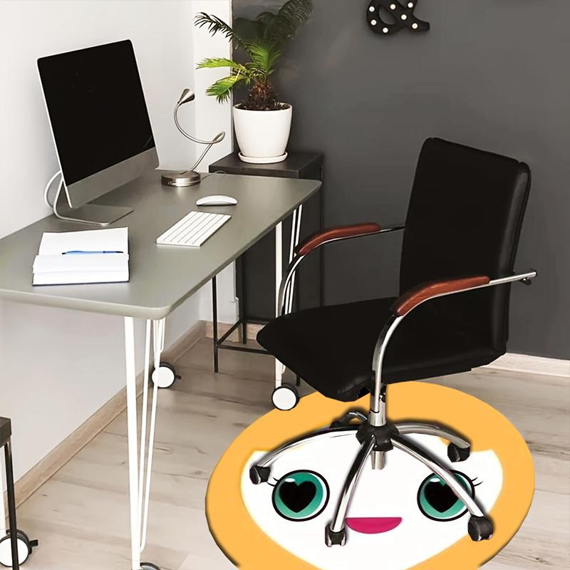 1pc Egg Character Round carpet, Made of Polyester,Perfect for Decorating Office Chairs, Living Rooms,Vibrant Decorative Rug