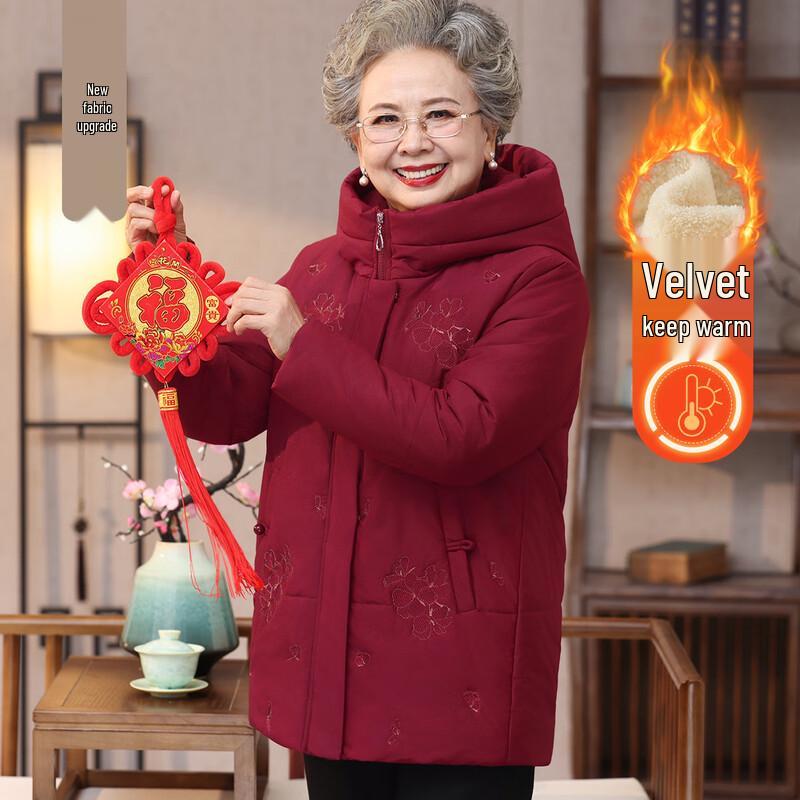 

Женское плюшевое утолщенное зимнее хлопковое пальто 3XL (suggested 110-125 catties)