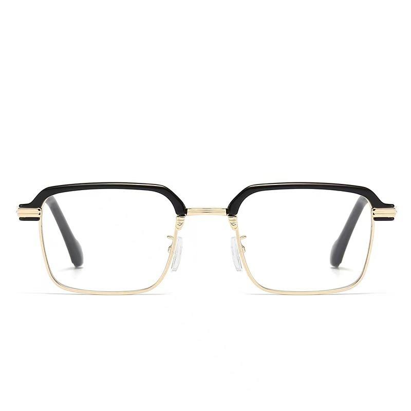 5PCS Eyeglasses Business Vintage Eyebrow Line Square Men's Eyeglass Frame Unique Board Material Women's Semi-frame