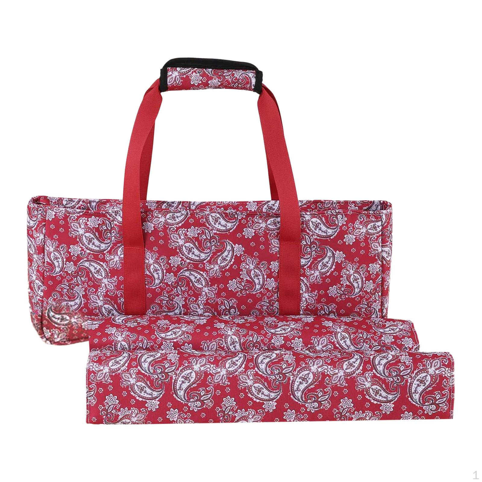 

Mahjong Bag Accessory Storage Carrying Case with Zipper Cover Handle Made of Polyester червоний