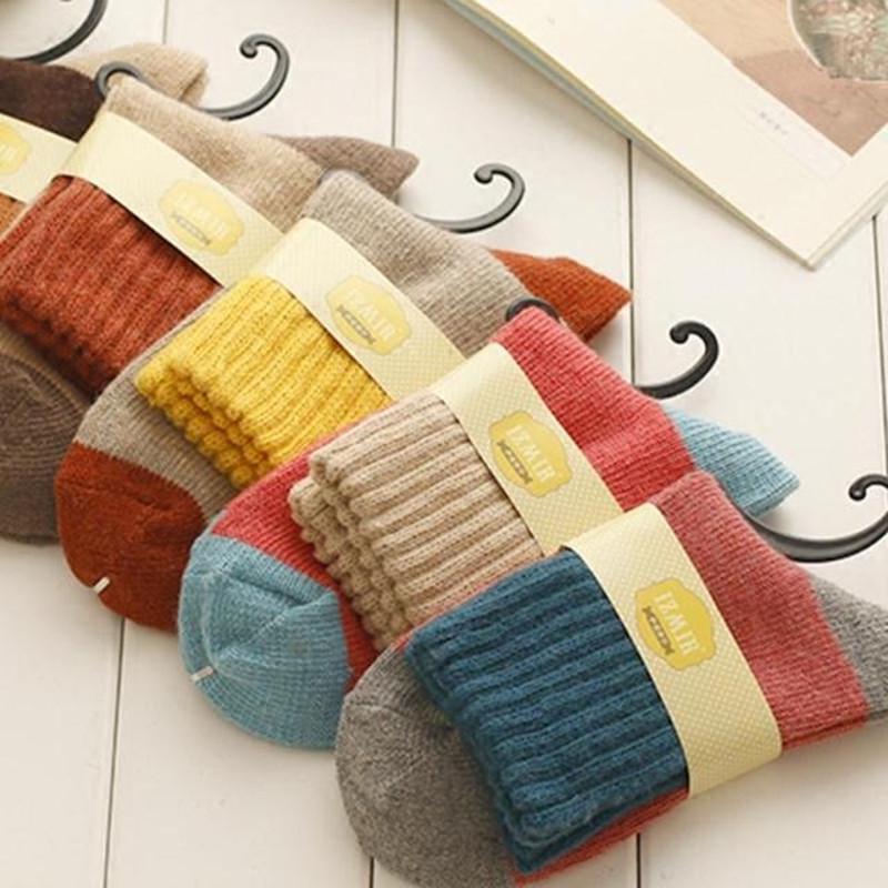 

5 пар роскошных мягких термоносков - Утепленные для тепла в любую погоду - Прочные и стильные для повседневной носки и отдыха на природе One Size