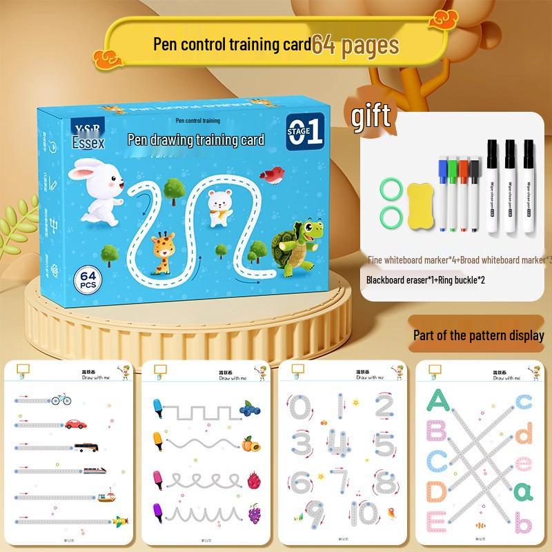 Penmanship & Logic Puzzle Calligraphy Practice Workbook for Early Education