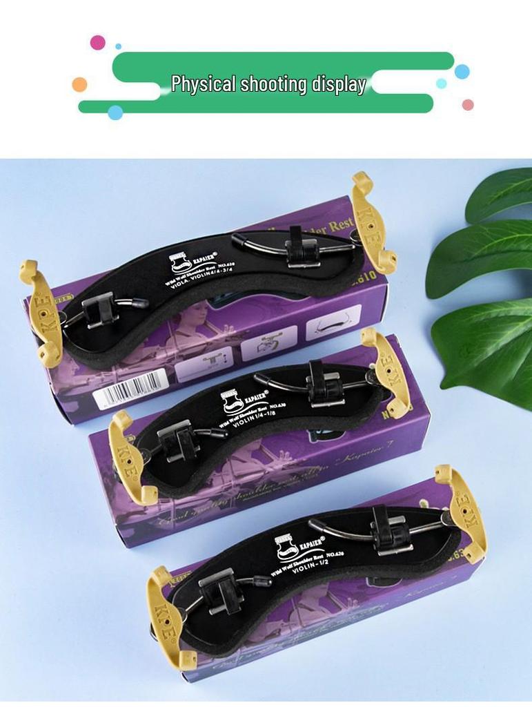 KPE Adjustable Violin Shoulder Rest with Thick Sponge Pad for 1/2, 1/4, 3/4, 4/4 Violins