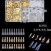 315Pcs Female Male Spade Crimp Terminals  Sleeve Wire Wrap Connector for 2.8mm 6.3mm 4.8mm