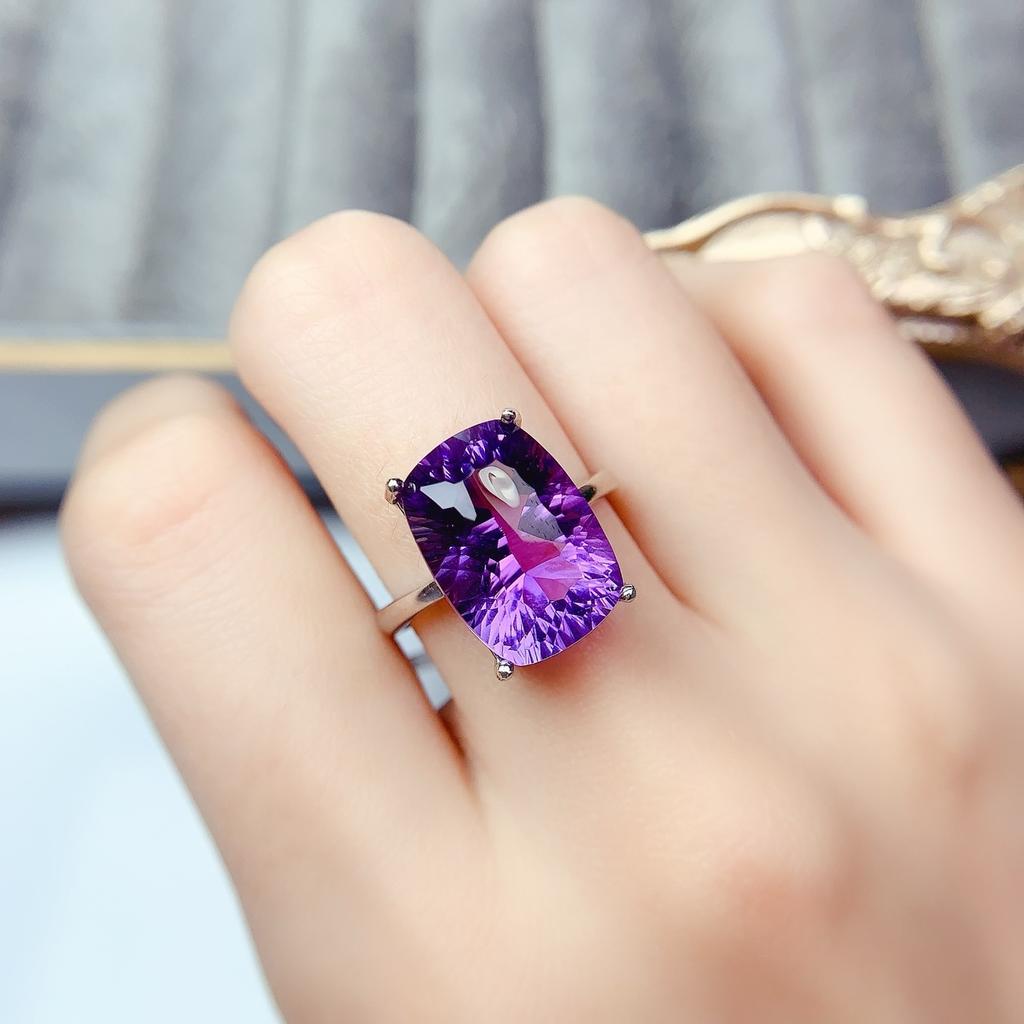 High Quality S925 Best-selling Natural Amethyst Ring High Clarity and Excellent Color Gem Rings Jewelry for Women Jewelry Gift