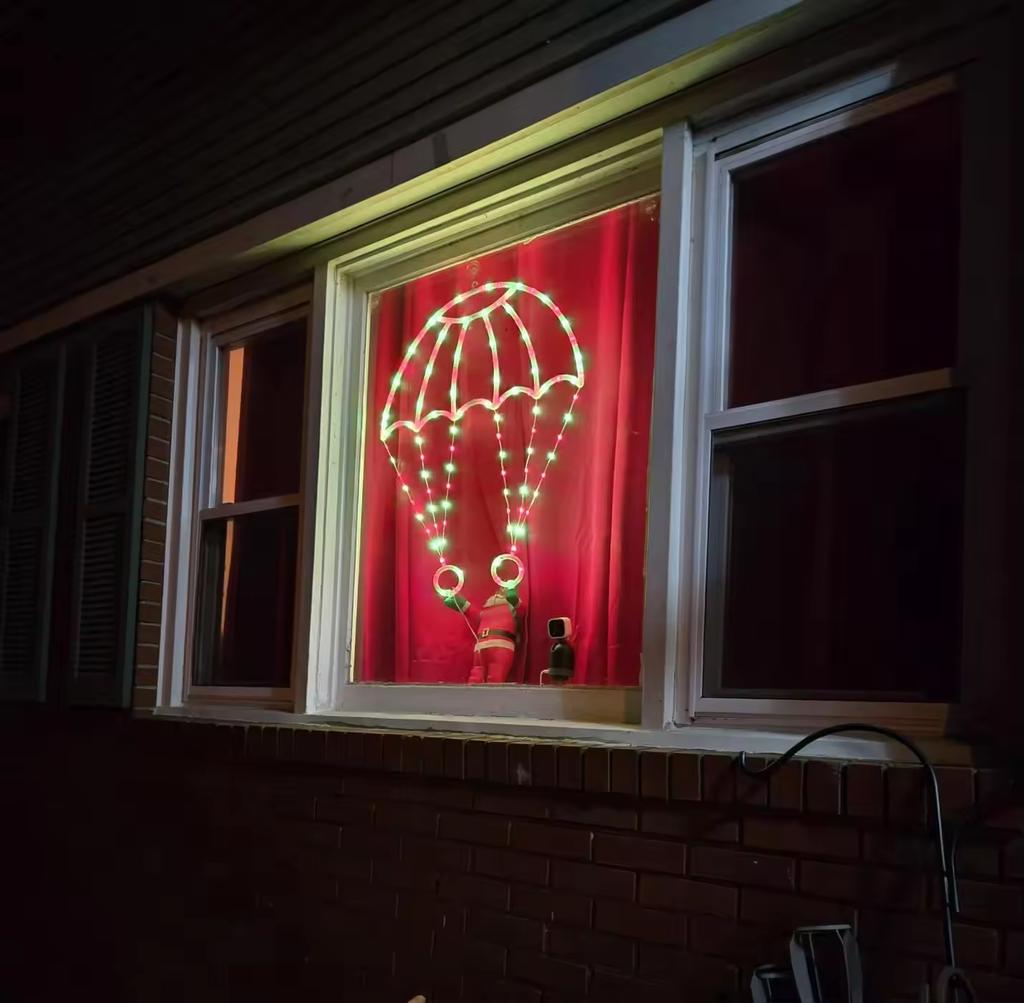 Christmas Light DIY Parachute Santa Claus Light Outdoor Waterproof Lamp for Porch Garden Party Home Christmas Tree Decor