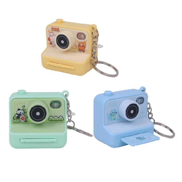 Imitation Camera Shape Keychain Decoration with Press Play Sound and Auto Glowing LED Nighttime Visibility Enhancer