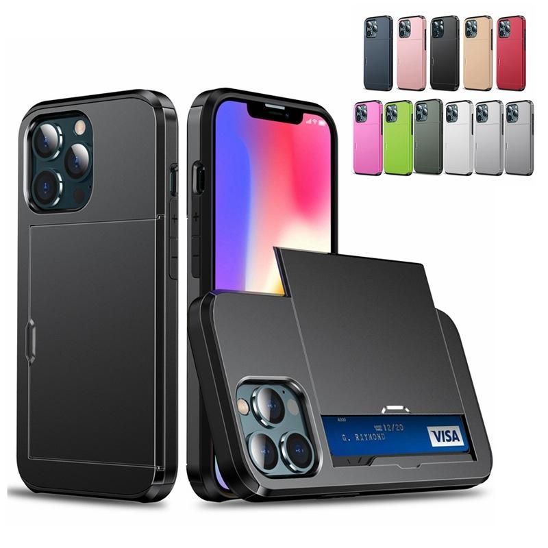 Applicable to iPhone17ProMax mobile phone case, Apple 16 card slider cover armor Samsung S25 armor Note20