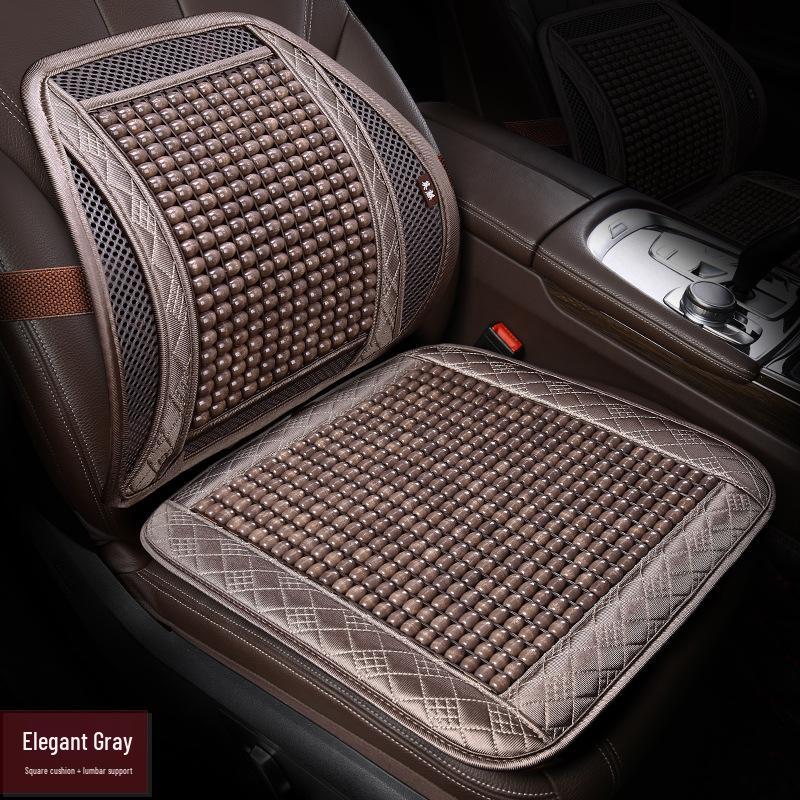 2024 Summer Car Seat Cushion with Wooden Bead Lumbar Support