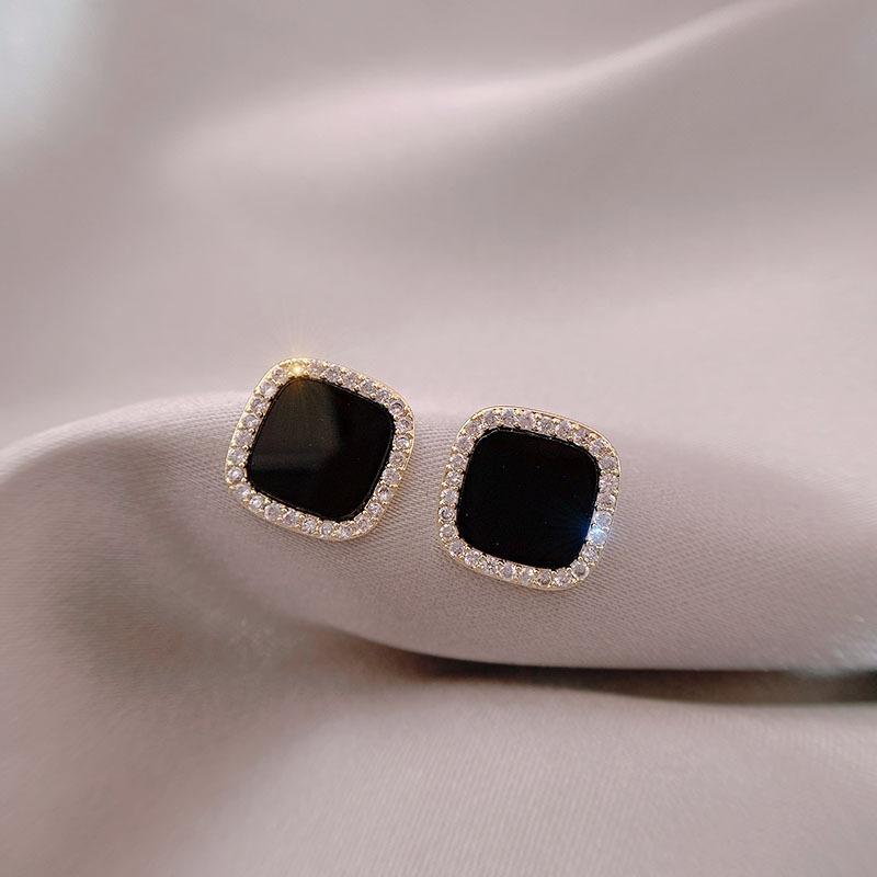 @Special offer @New fashion exaggerated with diamond earrings simple square geometric stud earrings earrings women
