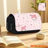 1pc Classic Melody Pink Series 2D Flat Printing [] Double-Layer Flip Black Pencil Case - Back-To-School Essential Pencil Box, Daily Multifunctional Ma