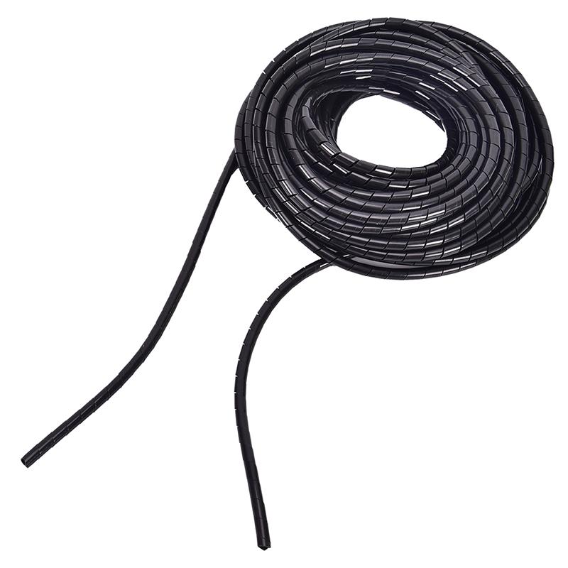 6Mm Outside Dia 17M Pe Polyethylene Spiral Cable Wire Wrap Tube Black