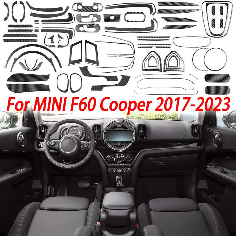 For BMW MINI F60 Cooper 2017- Car Accessories Door Protective Panel Front Grille Strips Console Display Frame Trim Sticker