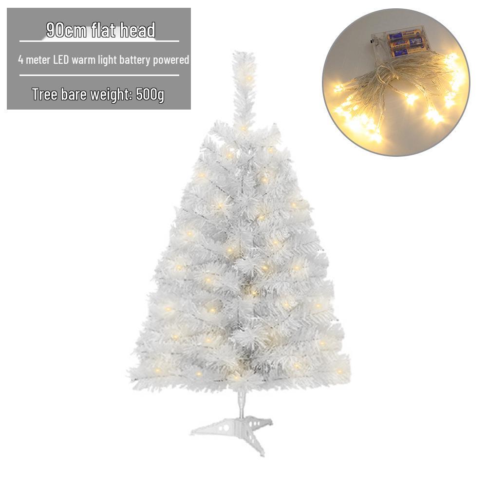 LED Luminous White Christmas Tree with Encrypted PVC and Bullet Head Design