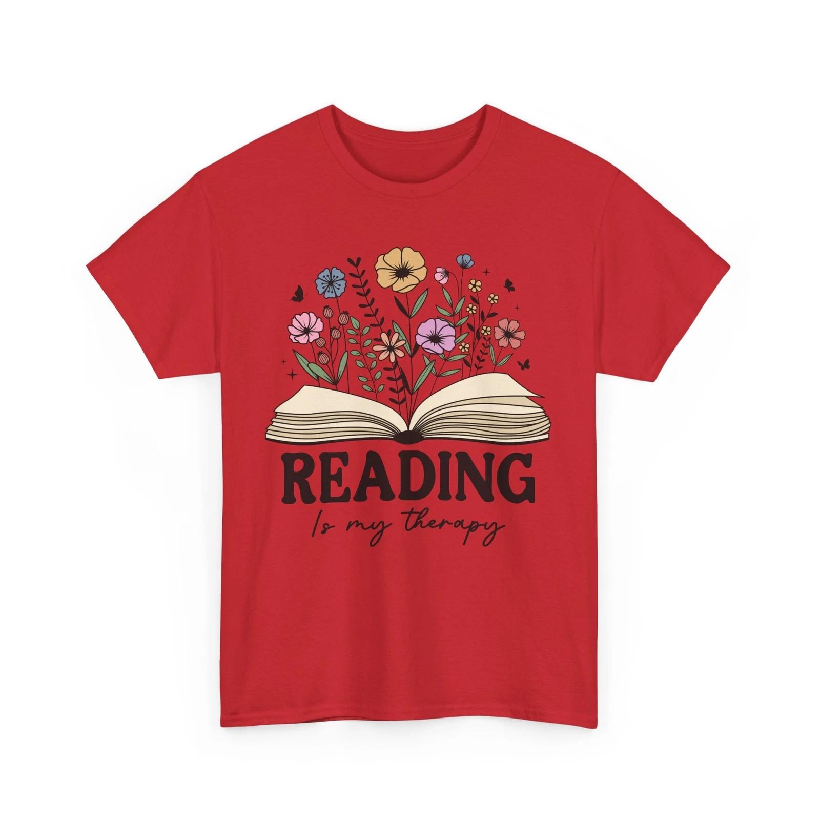 Book T-Shirt | Booktrovert T-Shirt | Reading Is My Therapy Shirt L