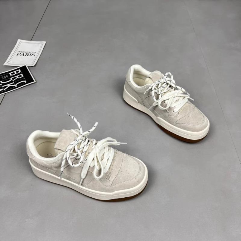 Spring new matte board shoes simple and versatile casual thick-soled lace-up light sports little white shoes women