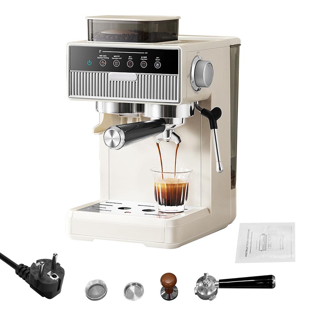 20bar Coffee Machine Semi automatic Home Small Cold Hot 2 Extraction 1.8L Capacity Double Cup Powder Bowl Compatible