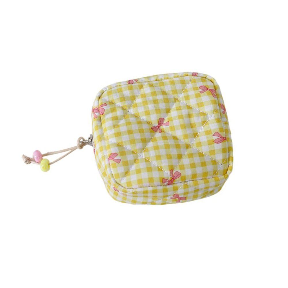 

Fashion Kawaii Sanitary Napkin Storage Bag Cartoon Multifunctional Square Bag Large Capacity Portable Small Item Bag жовтий